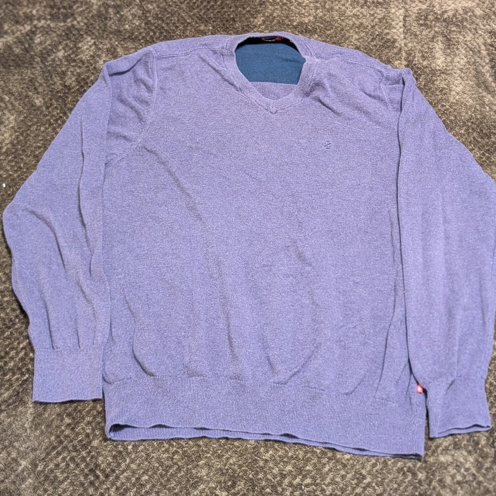 Vintage Izod Men's Lavender V-Neck Sweater Size XLT